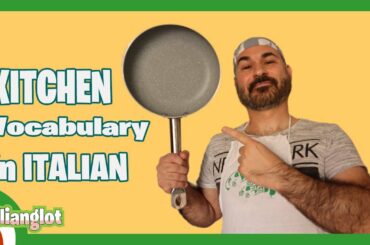 Kitchen vocabulary in Italian (Frying potatoes)
