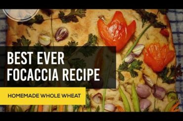 Eggless whole wheat focaccia bread garden | healthy vegetables Italian bread | flatbread recipes |