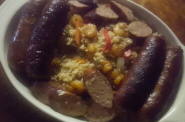 Let's cook Italian sausage and shrimps fried rice for breakfast ...SUPER YUMMY!!!