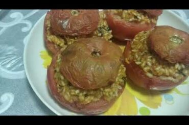 Tomato stuffed with rice and Mozzarella | Italian Dinner First Course Meal