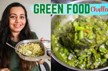 I only ate GREEN FOOD for 24 hours Challenge | Food Challenge HEALTHY