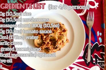 Sausage and mushrooms risotto,  Risotto ai funghi e salsiccia | Italian cooking mama