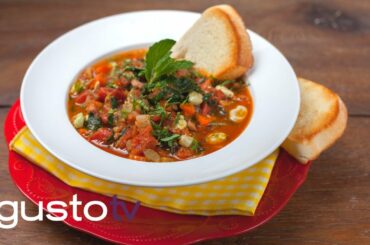 fresh mint fava bean soup | bonacini's italy