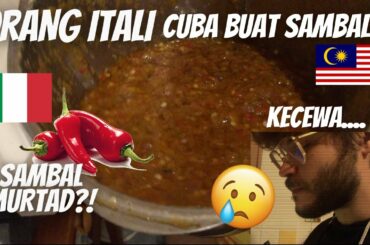 Italian cooks sambal (Malaysian food).