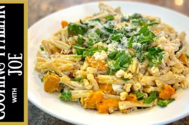 Pasta with Butternut Squash Goat Cheese Walnuts Cooking Italian with Joe