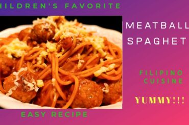 MEATBALLS SPAGHETTI Children's Favorite food  #spaghetti #meatballs #meatballsspaghetti #Filipino