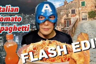 Italian Tomato Olive Spaghetti ASMR Mukbang [FLASH EDIT] 먹방 咀嚼音 JNMASKS Eating Show