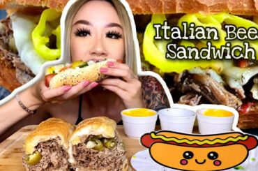ITALIAN BEEF SANDWICH | JUMBO HOT DOG MUKBANG EATING SHOW