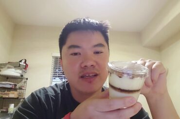 vegan chicken burger with Italian tiramisu from whole foods