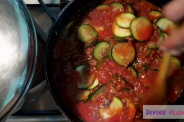 Pasta with ground pork and zucchini  (Pinoy_ italian cooking)yummy pasta by Divine  flower