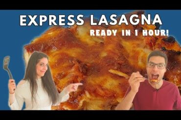 Homemade Italian-style LASAGNA! Easy, cheesy and the most super quick recipe! Just AMAZING..