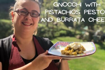 Gnocchi with Pistachios pesto and burrata cheese