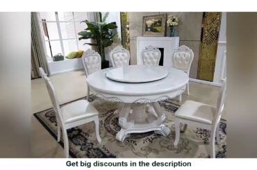 Antique Style Italian Dining Table 100% Solid Wood round dining table Set marble modern DS661