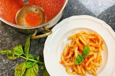 Rossella's Cooking with Nonna -  Nonna Angela’s Fresh Sicilian Maccarruna with Tomato Sauce