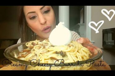 Cheesy Creamy Burrata Mushroom Pasta | Italian Food | Mukbang (BIG BITES) Eating Show
