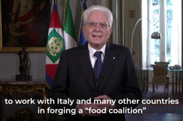 President of the Republic of Italy Sergio Mattarella video message on Food Coalition