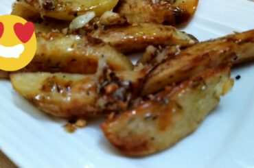 Roasted Garlic Potato Wedges | Two of Us- Tasty Food