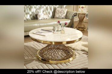 Buy Italian style modern marble coffee table dining table large round luxury living room Nordic sta