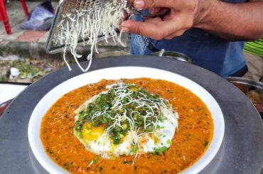 Creamy Italian Omelette | Kashmiri Red Mirchi Tadka | Street Food India