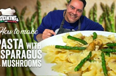 Farfalle Pasta with Mushrooms and Asparagus by Cooking With An Italian