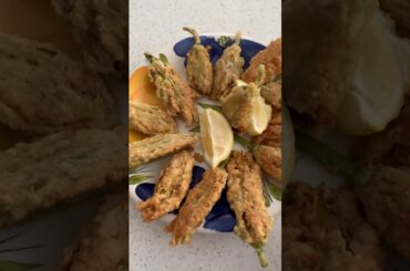 Easy Italian Cooking “ a Crispy Delicious appetizer “ stuffed Zucchini Flowers “
