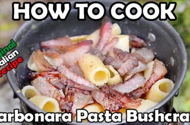 CARBONARA BUSHCRAFT (how to cook ORIGINAL ITALIAN PASTA - RECIPE) in the Dolomites Forest