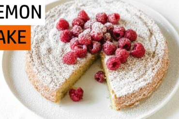 Lemon Almond Cake | Easy Italian Flourless Gluten Free Lemon Cake Recipe With Raspberries