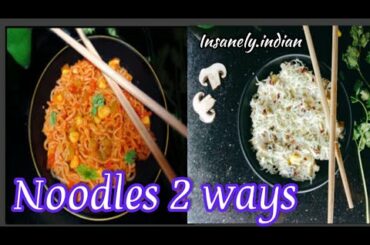 Insant noodles 2 ways by insanelyindian | veggie masala maggi | cheesy mushroom italian  maggi