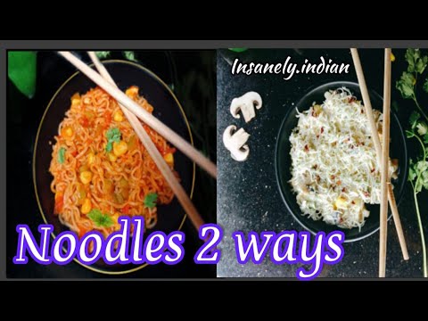 Insant noodles 2 ways by insanelyindian | veggie masala maggi | cheesy mushroom italian maggi Insant noodles 2 ways by insanelyindian | veggie masala maggi | cheesy mushroom italian maggi