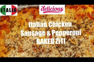 The Easiest Delicious Italian Chicken Sausage Pepperoni and Kale Baked Ziti Recipe | Wilson Family