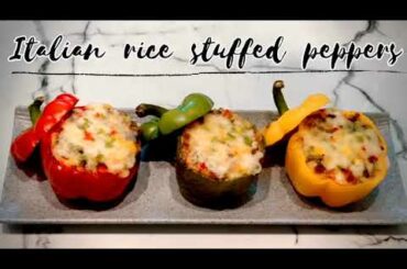 ITALIAN RICE STUFFED PEPPERS  |  Pinch of Yum