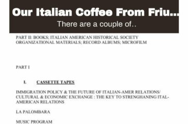Our Italian Coffee From Friuli - Fine Dining Lovers Statements
