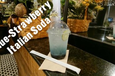Cafe Vlog | Blue-Strawberry Italian Soda | Taste with New Recipe | Soda Recipe |