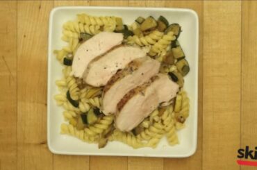 Italian Herb Pan-Seared Chicken with Squash and Zucchini Pasta | Skillit Cooking