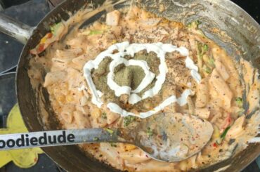 Pink sauce pasta & Italian sweet corn | Royal Dish Food Corner | The Foodie dude | Mumbai Food