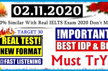 IELTS LISTENING PRACTICE TEST 2020 WITH ANSWERS | 02.11.2020 | NEW FAST LISTENING IELTS TEST
