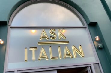ASK ITALIAN restaurant, London, eating out during lockdown