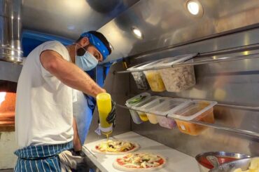 Italian Pizza from Naples Baked on the Road. Street Food of London