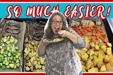 EASY! DELICIOUS! SHEET PAN DINNER RECIPES!! || ITALIAN CHICKEN & PARMESAN ENCRUSTED STEAK