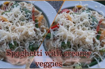 Spaghetti with creamy veggies recipe by Fusion with Fuse || italian food || 10 minutes recipe