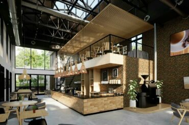 Sketchup Restaurant Design + Enscape Rendering