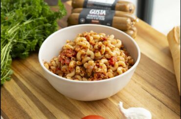 Italian sausage vegan macaroni I The Buddhist Chef