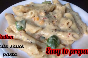 Italian white sauce pasta in desi style with simple ingredients