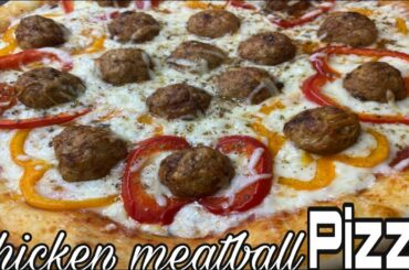 Yummy chicken meatballs pizza | meatball pizza recipe | Easyomatic cuisine