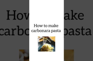 how to make carbonara pasta (this video is from my italian cooking class)