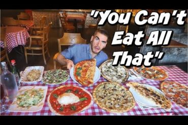 MASSIVE AUTHENTIC ITALIAN PIZZA CHALLENGE ! Tuscany Italy | Tuscan Wolf | Man Vs Food