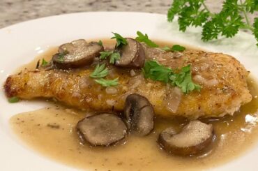 Italian Dinner ,homemade In 30 Mins Chicken Marsala ( Using Sherry Wine) served with a simple salad
