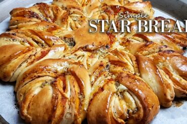 Pizza and Garlic Star Bread | Christmas Star Bread | Garlic Bread | Simple Cooking With Radhika