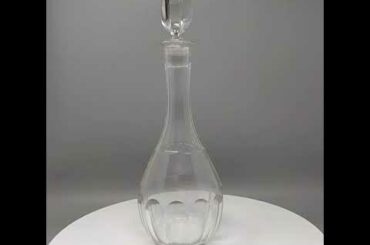 1960s Elegant Italian Mid Century Vintage Crystal Decanter with 6 Crystal Glasses