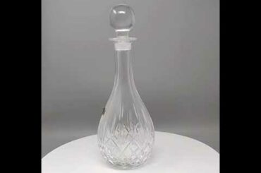 1960s Elegant Italian Mid Century Vintage Crystal Decanter with 6 Crystal Glasses